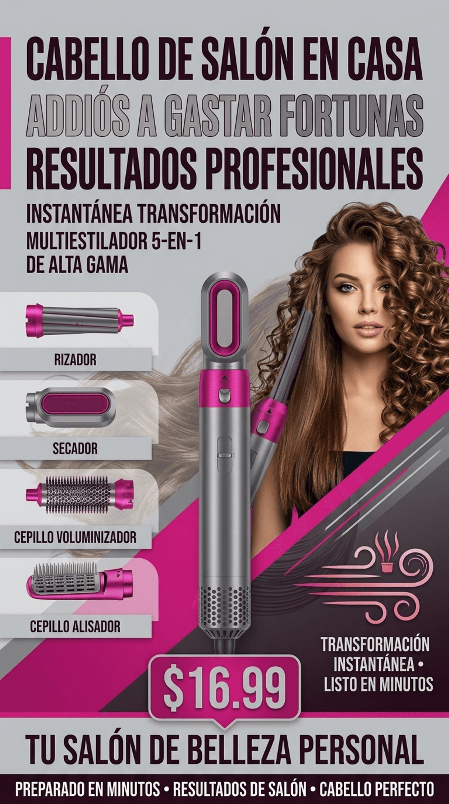 Cepillo secador 5 en 1 AMC-784