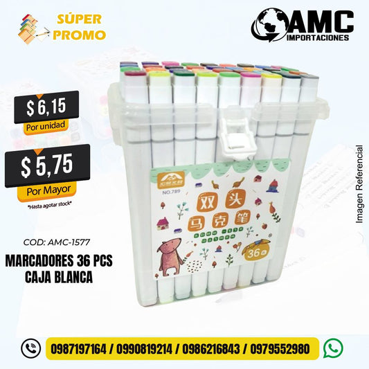 Marcadores de 36 pcs caja blanca AMC-1577