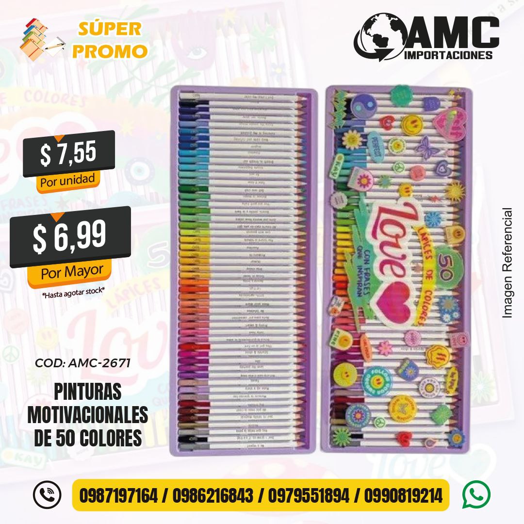 Pinturas motivacionales de 50 colores AMC-2671