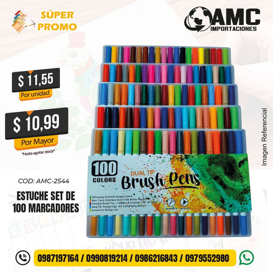 Estuche set de 100 marcadores AMC-2544
