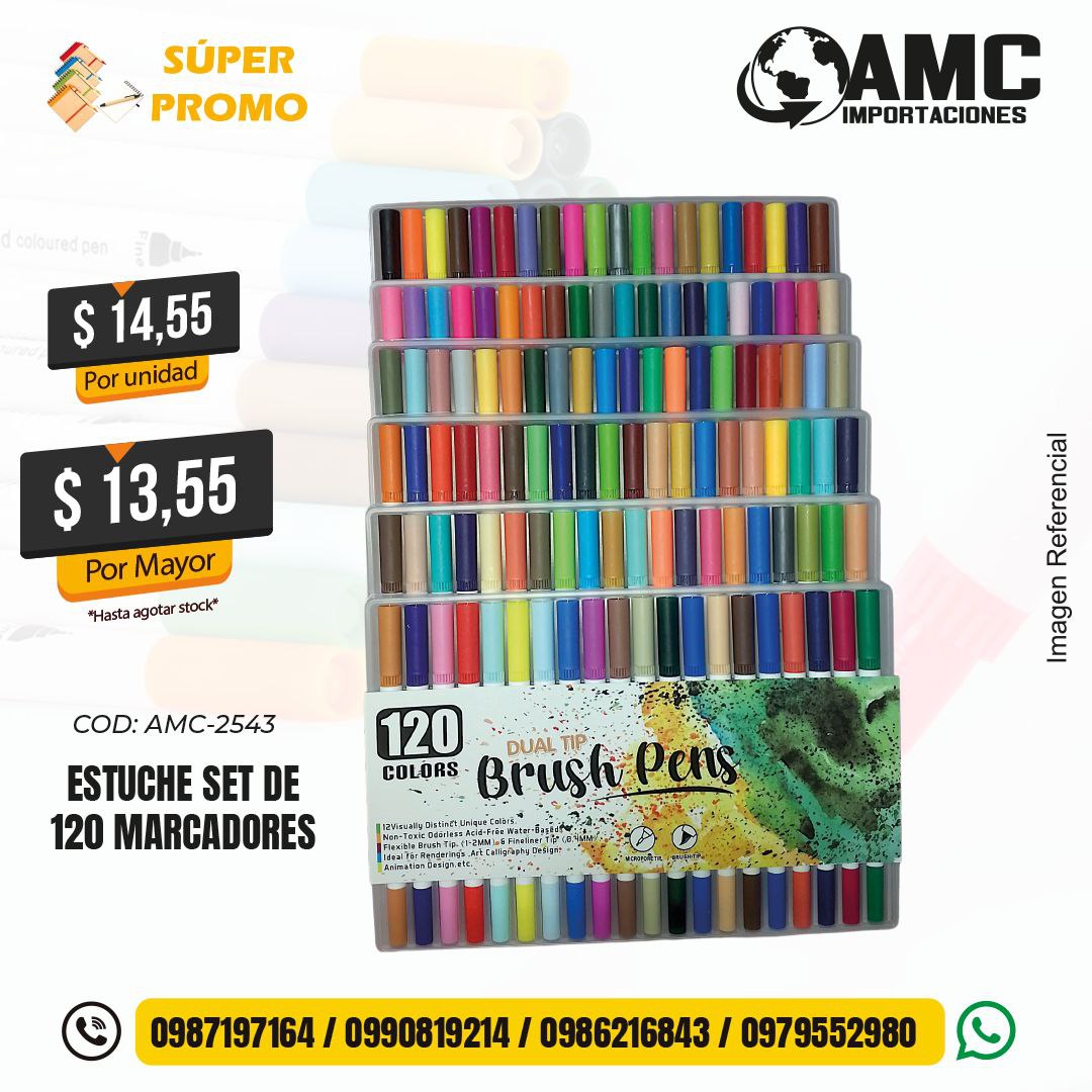 Estuche set de 120 marcadores  AMC-2543