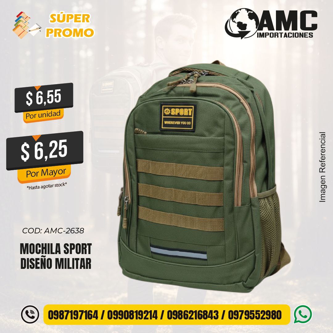 Mochila sport diseño milita AMC-2638