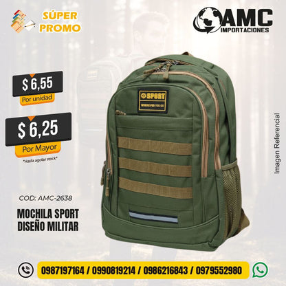 Mochila sport diseño milita AMC-2638