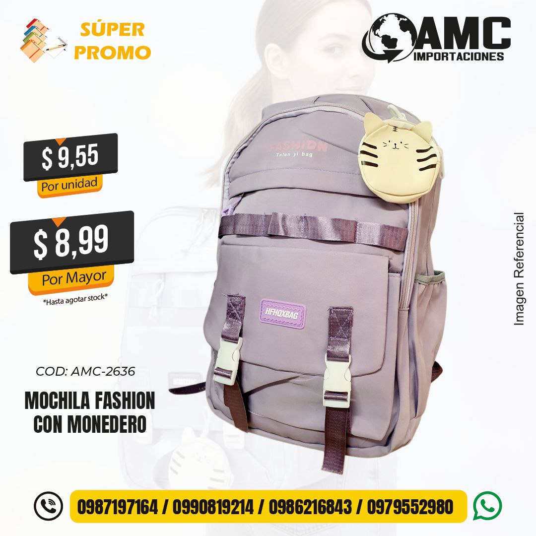 Mochila fashion con monedero  AMC-2636