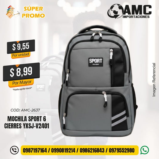Mochila sport 6 cierres YXSJ-V2401 AMC-2637