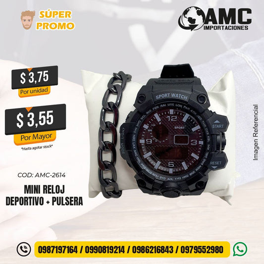 Mini reloj deportivo + pulsera AMC-2614