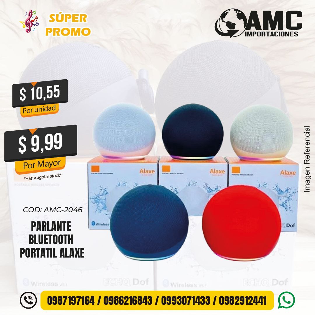 Parlante bluetooth portátil alaxe AMC-2046