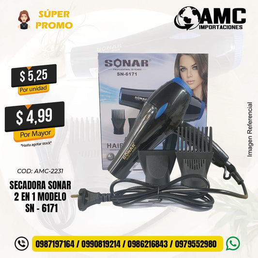 Secadora Sonar 2 en 1 modelo SN - 6171  AMC-2231