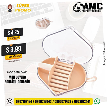 Mini joyero portátil corazón AMC-1959