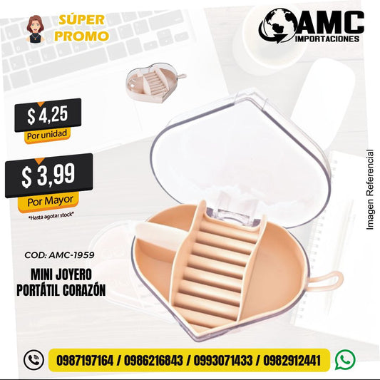Mini joyero portátil corazón AMC-1959