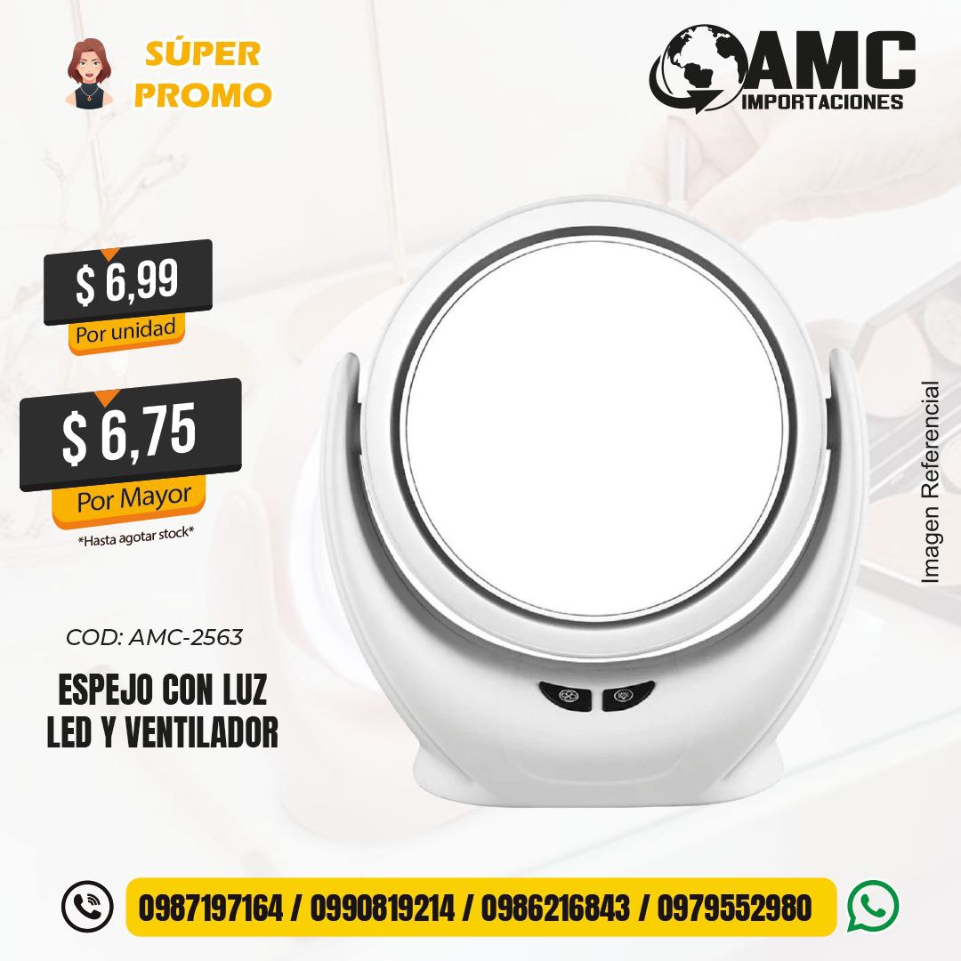 Espejo con luz led y ventilador AMC-2563