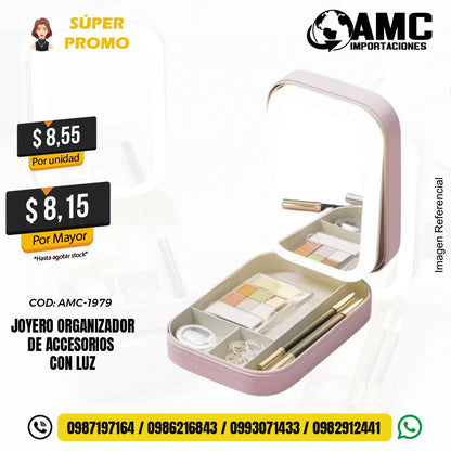 Joyero organizador de accesorios con luz AMC-1979