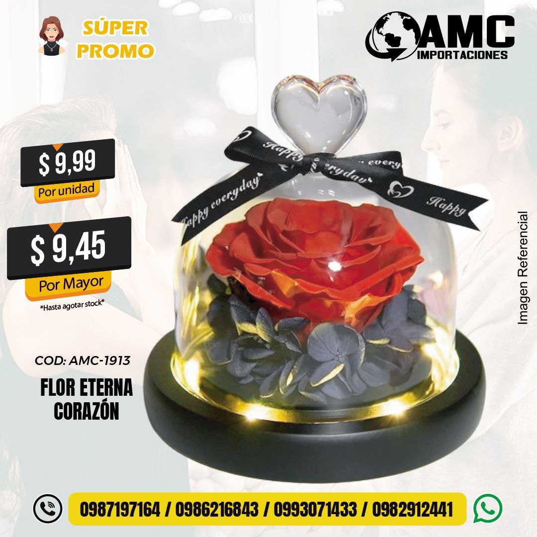 Flor eterna corazón  AMC-1913