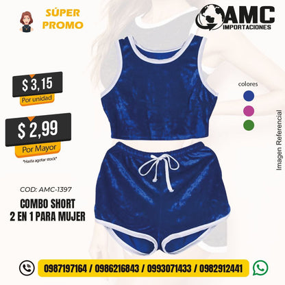 Combo short 2 en 1 para mujer AMC-1397