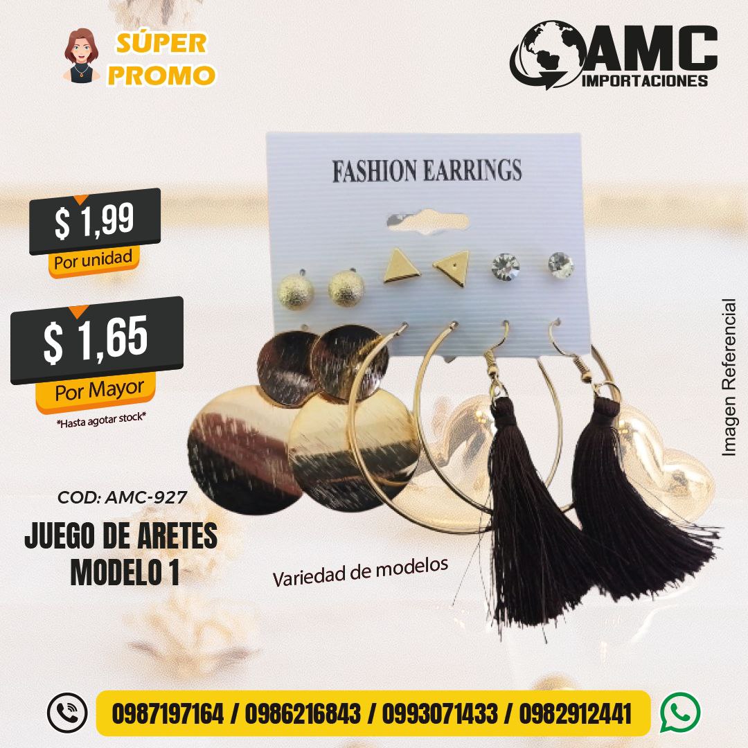 Juego de aretes modelo 1 AMC-927