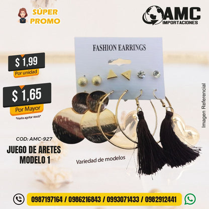 Juego de aretes modelo 1 AMC-927