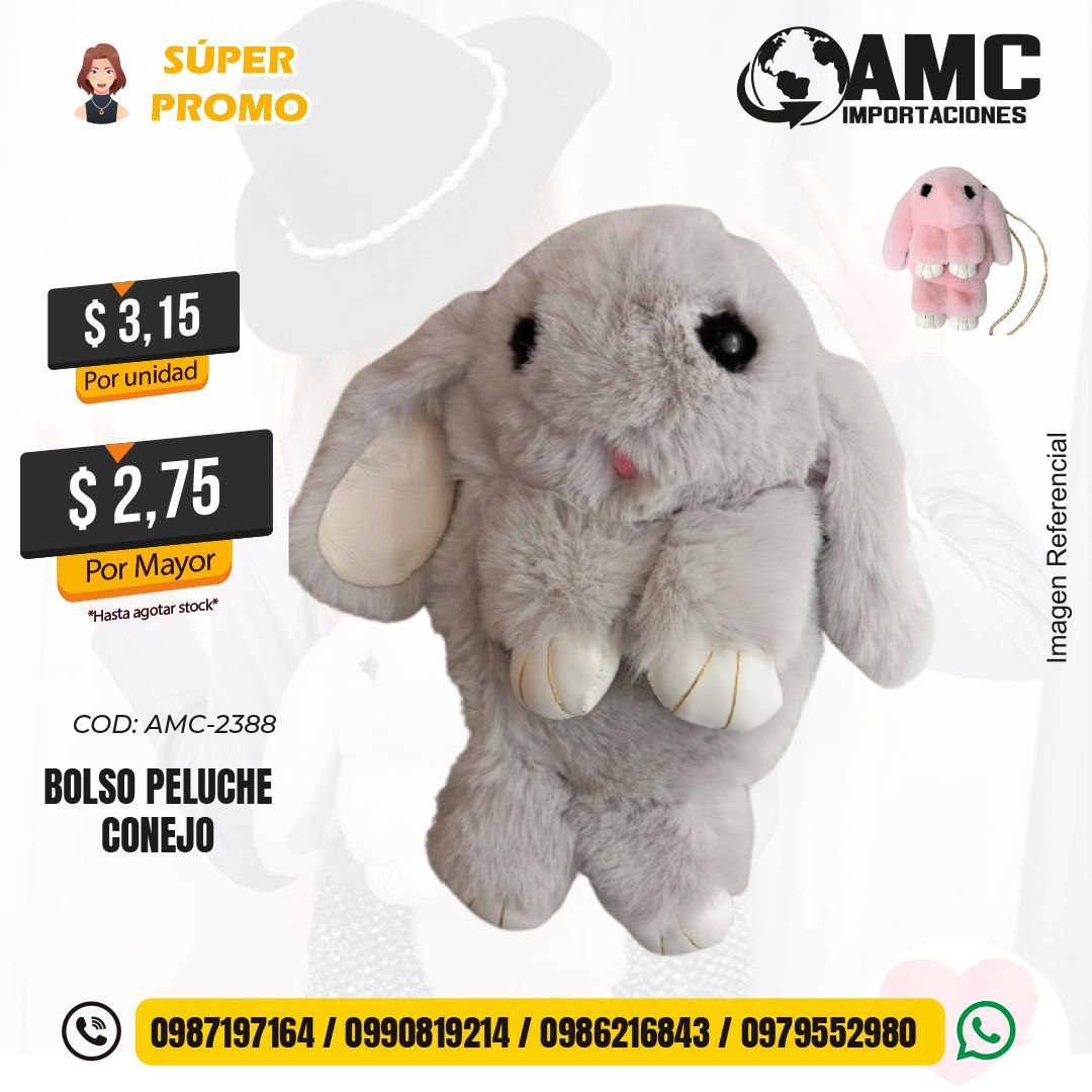 Bolso peluche de conejo  AMC-2388