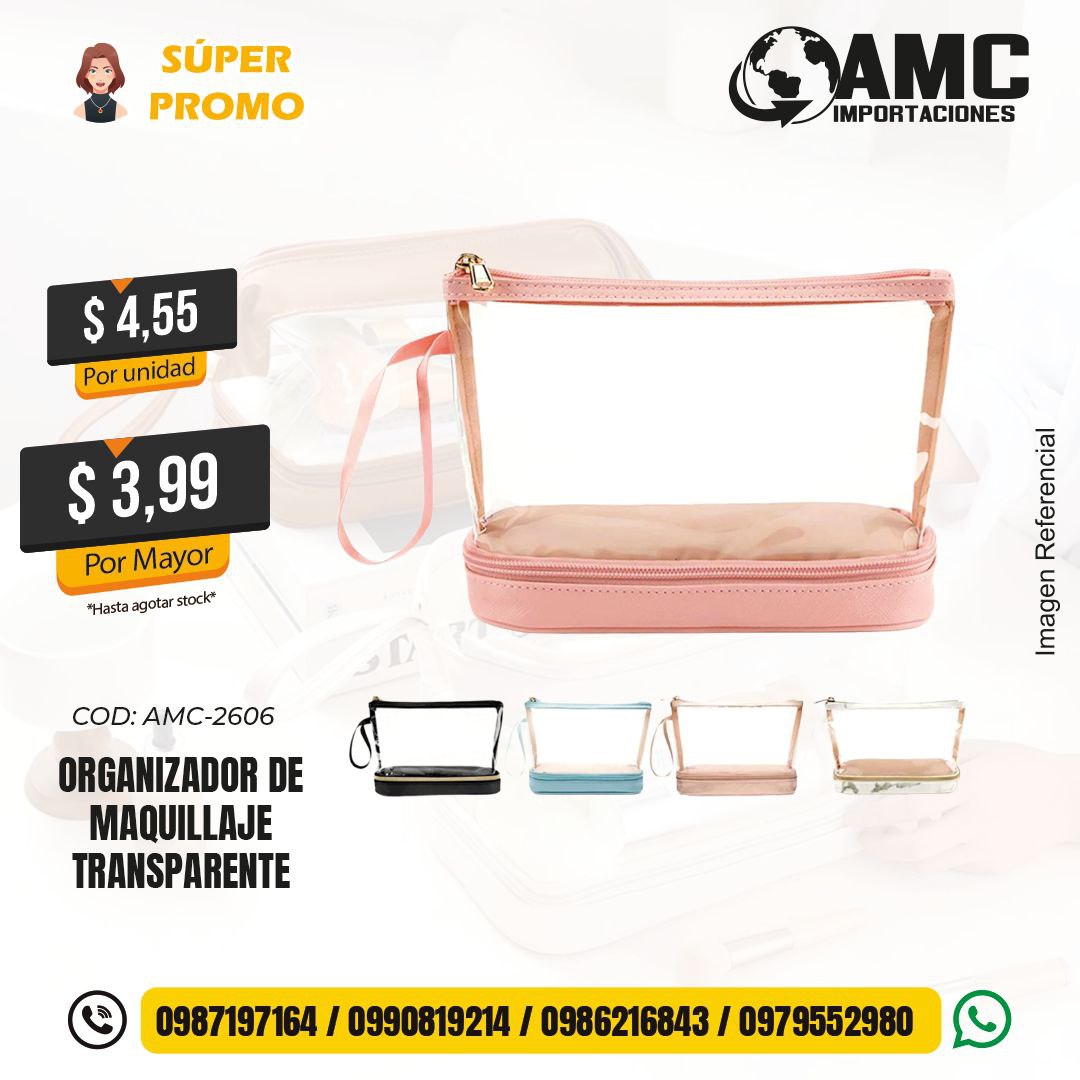 Organizador de maquillaje transparente AMC-2606