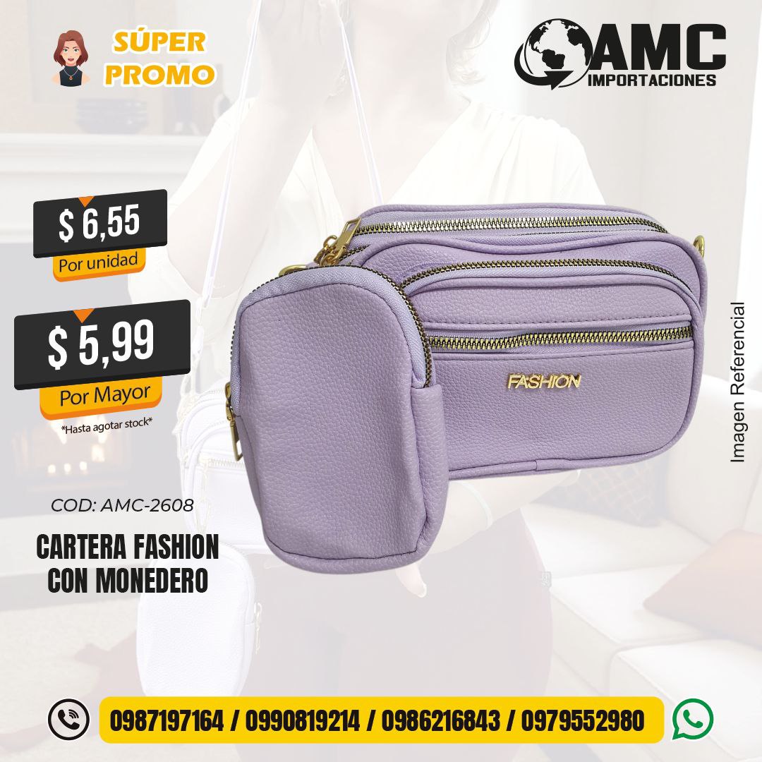 Cartera fashion con monedero AMC-2608
