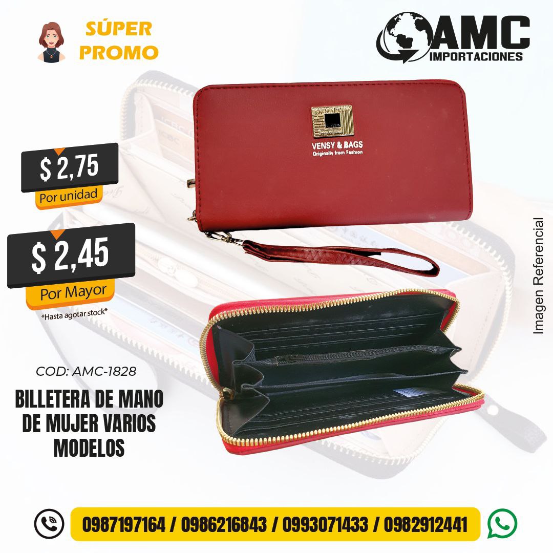 Billetera de mano de mujer varios modelos AMC-1828
