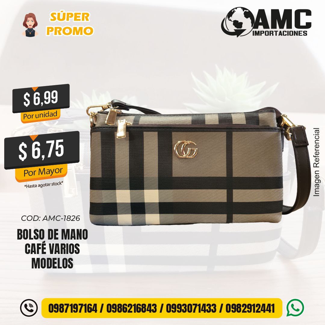 Bolso de mano café varios modelos AMC-1826