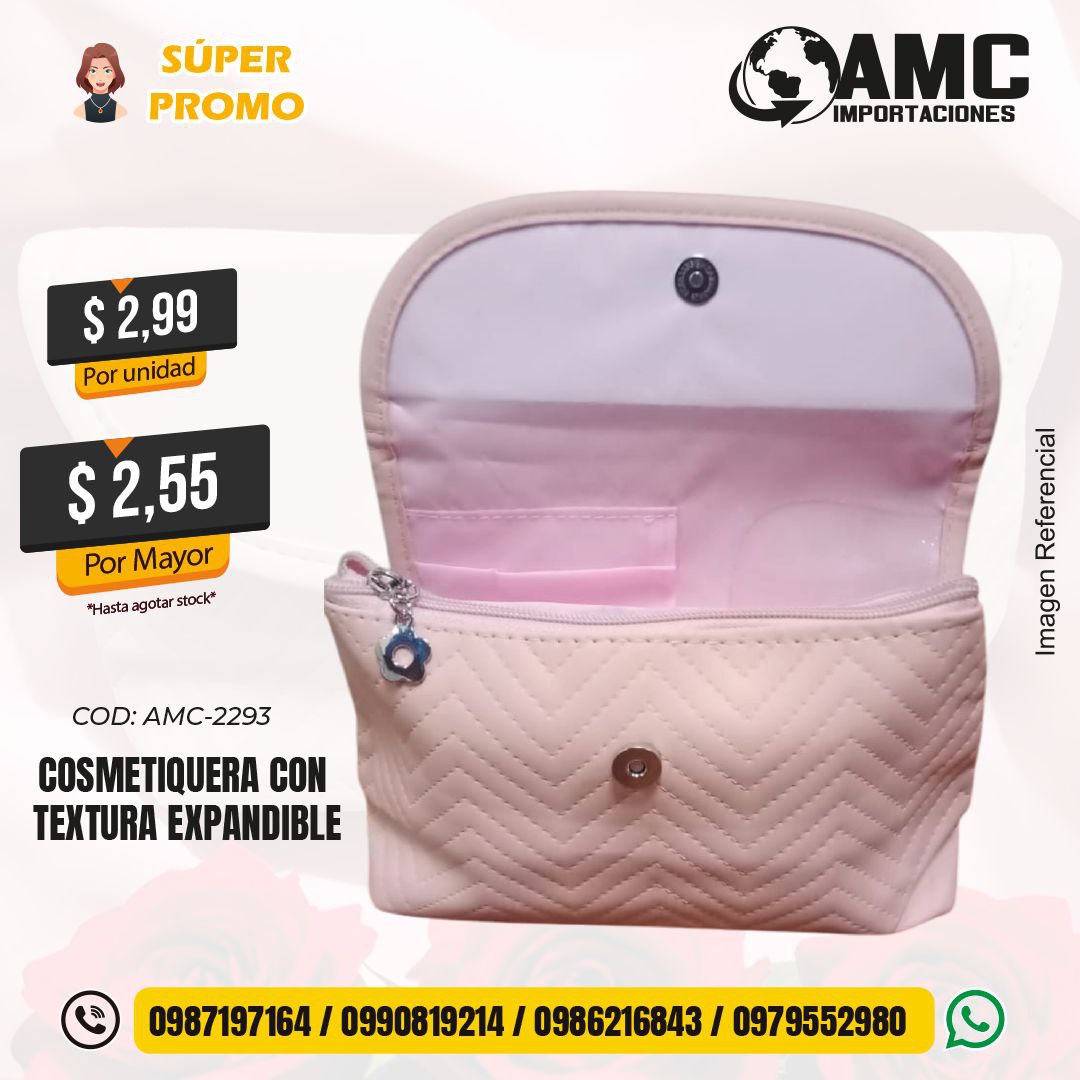 Cosmetiquera con textura expandible AMC-2293
