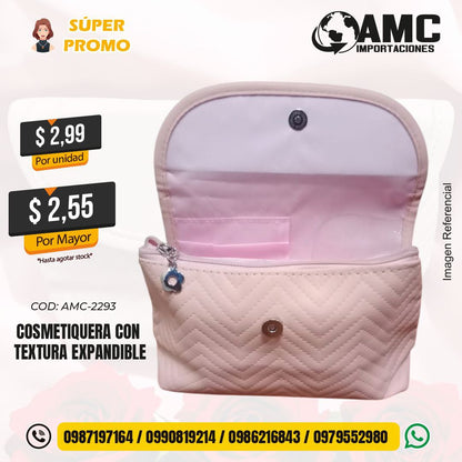 Cosmetiquera con textura expandible AMC-2293