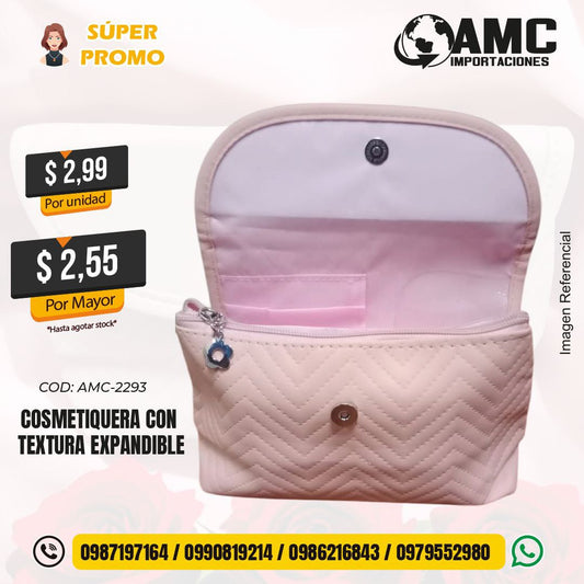 Cosmetiquera con textura expandible AMC-2293