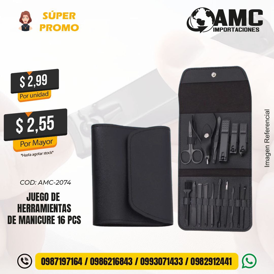Juego de herramientas de manicure de 16 pcs 2074 AMC-2074