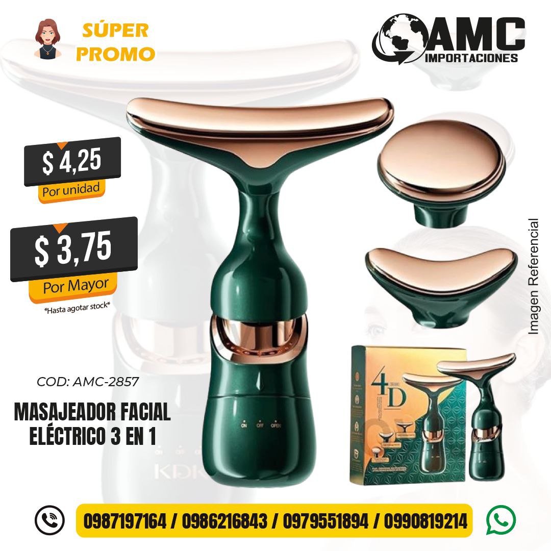 Masajeador Facial Eléctrico 3 en 1 AMC-2857