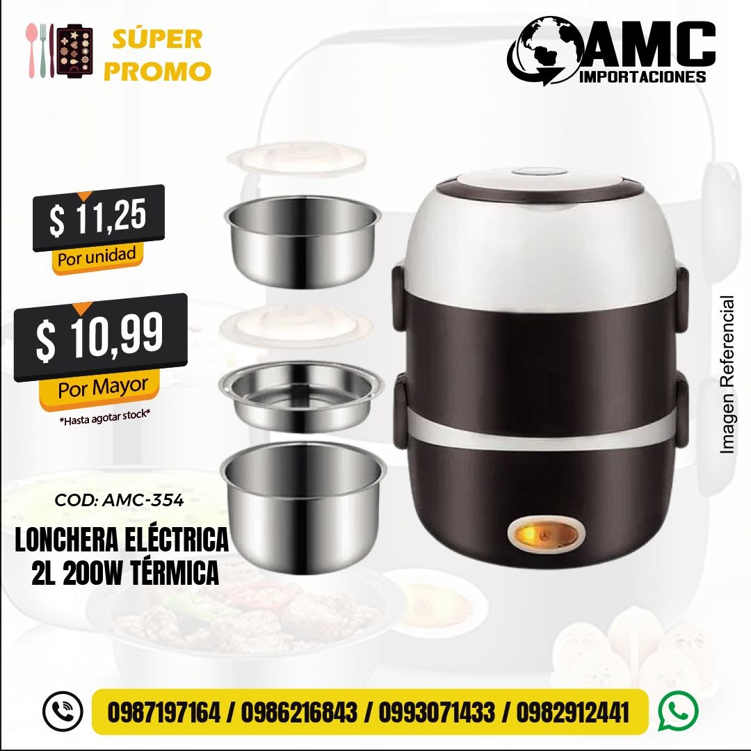 Lonchera eléctrica 2L 200w térmica AMC-354