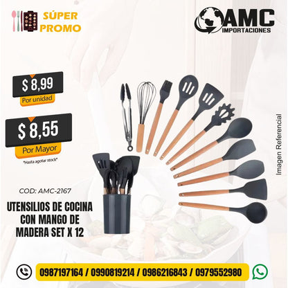 Utensilios de cocina set x12 AMC-2167