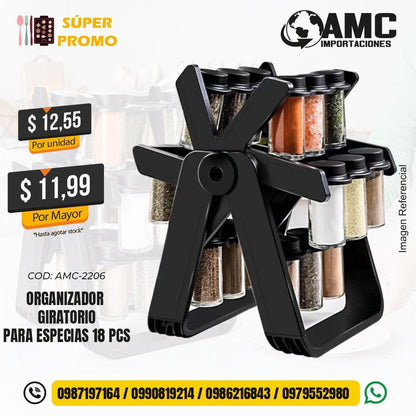 Organizador giratorio para especias 18 pcs AMC-2206