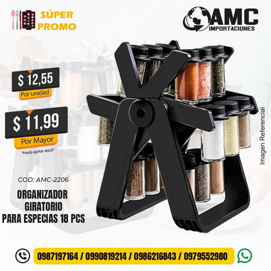 Organizador giratorio para especias 18 pcs AMC-2206
