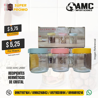 Recipientes herméticos de cristal AMC-2680