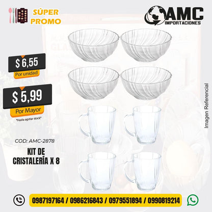 Kit de Cristalería x 8 AMC-2878