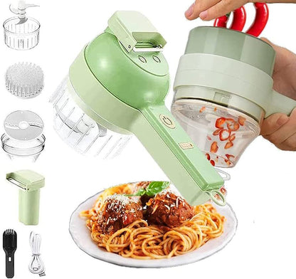 Picador de verduras eléctrico con 3 cabezales AMC-974