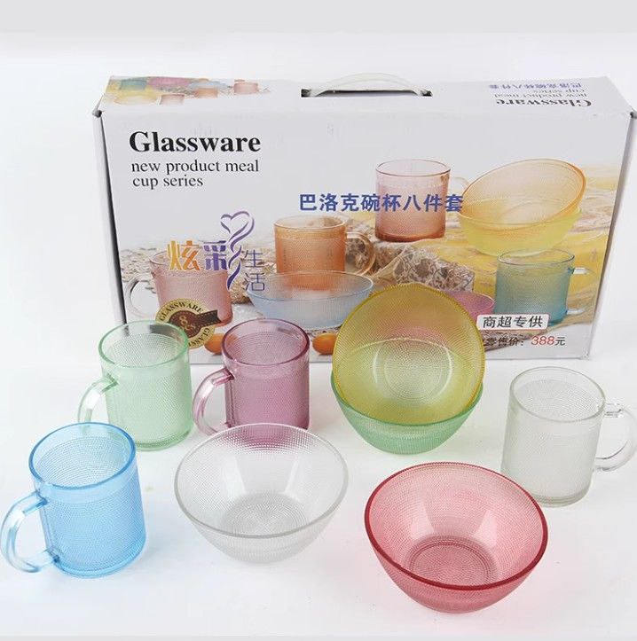 Set de cevichería con tazas de colores AMC-2875