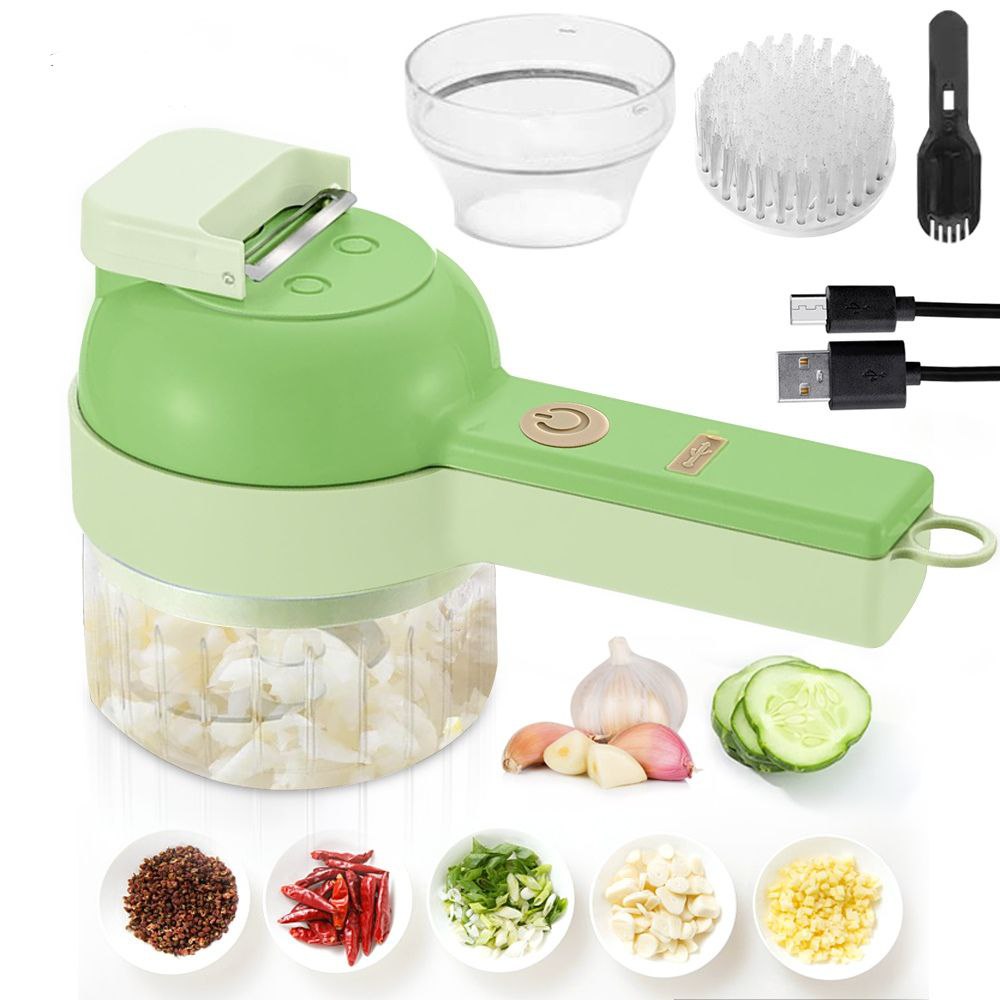 Picador de verduras eléctrico con 3 cabezales AMC-974