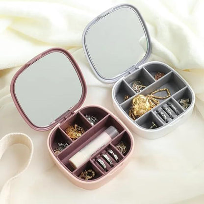 Caja de almacenamiento de joyas con espejo AMC-1549